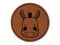 Charming Kawaii Chibi Donkey Mule Face Blushing Cheeks Farm Round Iron-On Engraved Faux Leather Patch Applique - 2.5"